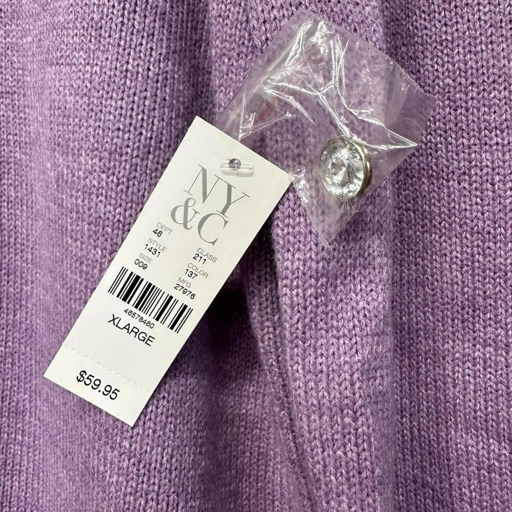 New York & Company Lavender Knit Sweater with Decorative Studs - Picture 2 of 8